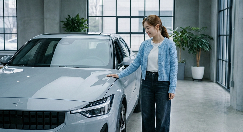 장기렌트 가격비교 체크리스트로 전기차 조건을 꼼꼼히 살펴보는 30대 여성 고객